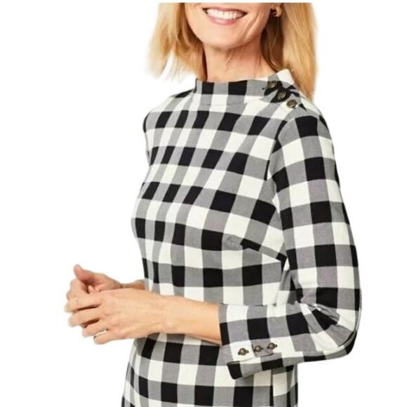 NWT Talbots Buffalo Check Mock Turtle Dress Size P(Petite) (2) - Picture 4 of 14